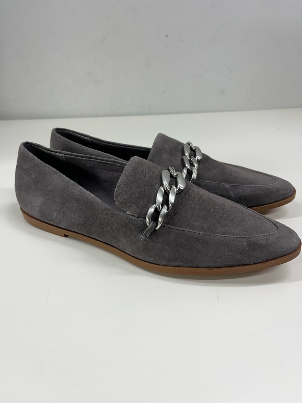 NEW Vince Camuto Foronni Loafers Gray Suede Women's Size 8.5